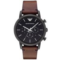 Reloj Emporio Armani Luigi AR1919 Fecha Cronometro Cuero Marrón Dial Negro