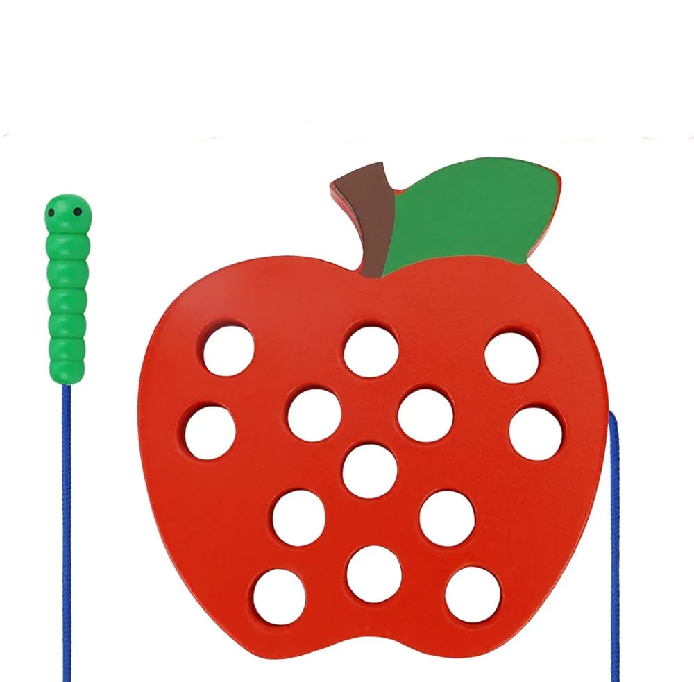 Juguetes de madera para enhebrar Manzana