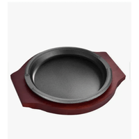 Sarten De Hierro Fundido Con Base De Madera