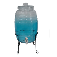 Dispensador De Vidrio En Forma De Barril Celeste