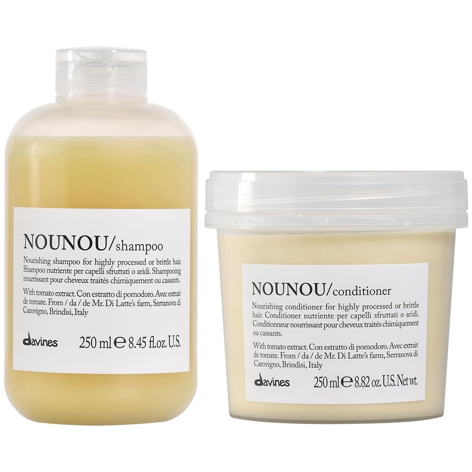 Shampoo Nutritivo 250ml + Acondicionador Davines Nounou