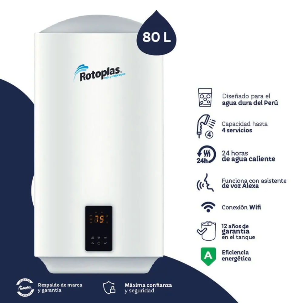 Terma de Acumulacion Ecosmart Wifi 80L 500467 - Rotoplas