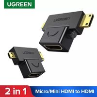 Adaptador 2 en 1 Mini HDMI y Micro HDMI Macho a HDMI Hembra UGREEN