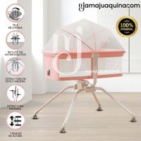 Cuna Colecho Mecedora 2 en 1 «MOON» de Lujo Rosa