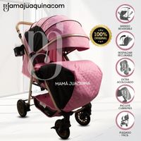 Coche Cuna de Lujo «BARCE NEW» Mango Reversible Rosa