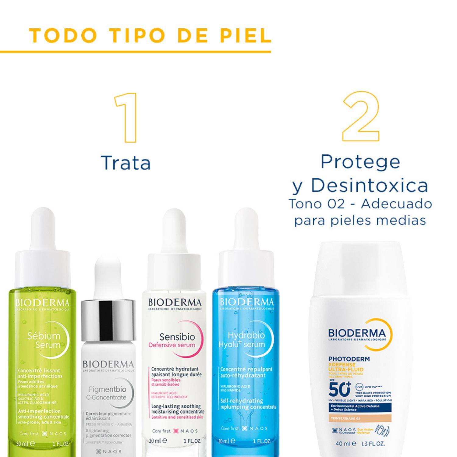 Bloqueador Bioderma Photoderm Xdefense Ultrafluid Spf50+ Tono 02