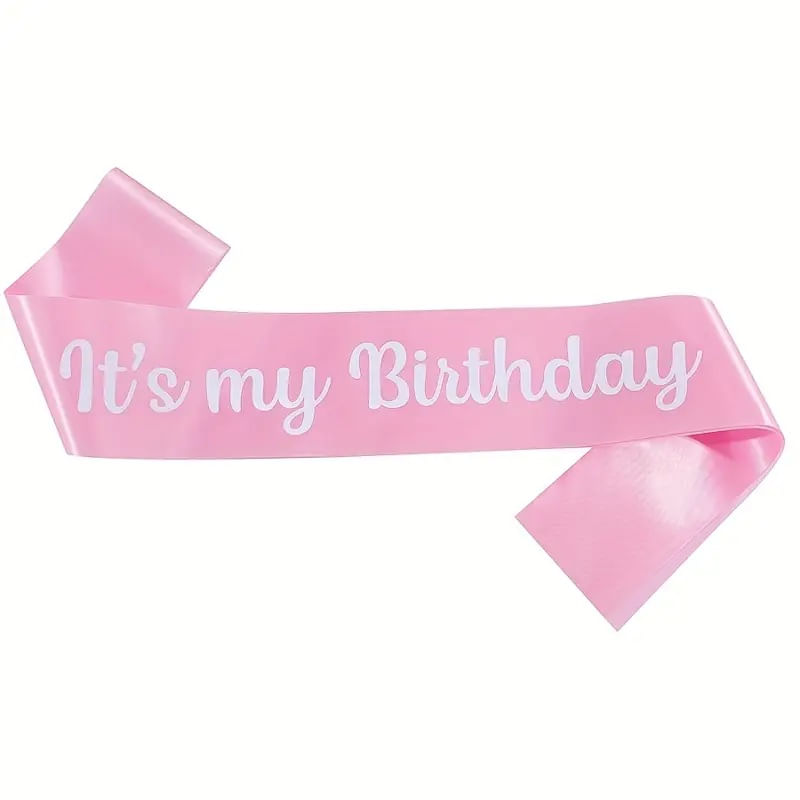 Banda feliz cumpleaños Its my birthday rosada fiesta