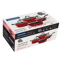 Juego de Ollas Mônaco Induction Starflon Premium Rojo 7 Piezas