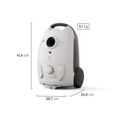 ASPIRADORA BLANCA CON BOLSA 1600W C/FILTRO HEPA EQP30 - OFERTA!