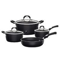 Juego de Ollas Mônaco Induction Starflon Premium Negro 7 Piezas