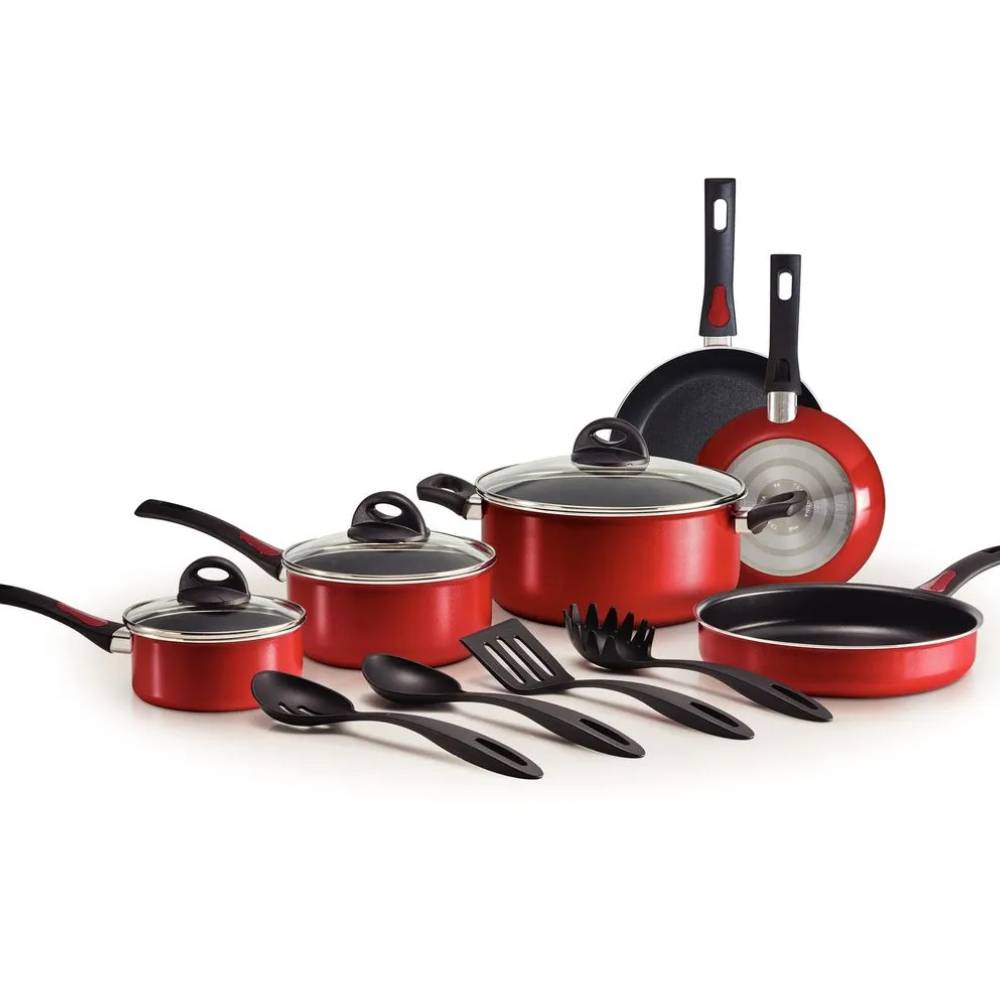 Juego de Ollas Tramontina Everyday Starflon Max y Externo Siliconado Rojo 13 Piezas - MEGA IMPORT