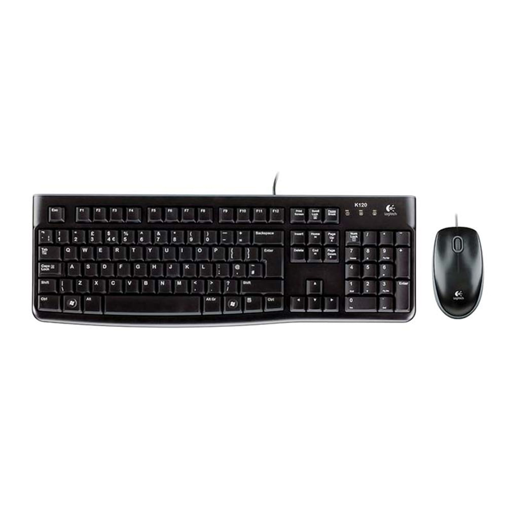 Combo Logitech Mk120 Teclado y Mouse Negro
