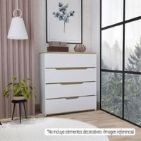 Comoda Z-80 Bicolor 4 Cajones - Blanco / Duna