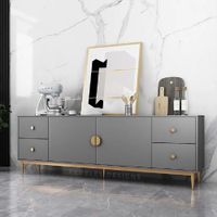Aparador Moderno Grace 2 Puertas 4 Cajones Color Gris Oscuro TU MESITA