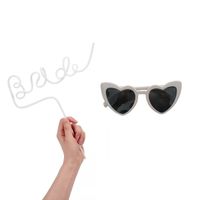 Set playero novia despedida de soltera cañita y lentes corazones blancos