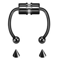 Piercing imantado septum falso negro con repuesto de puntitas