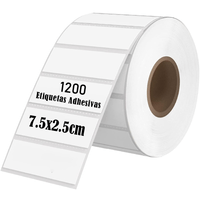 Rollo 1200 Etiqueta Termica Adhesiva 7.5x2.5cm