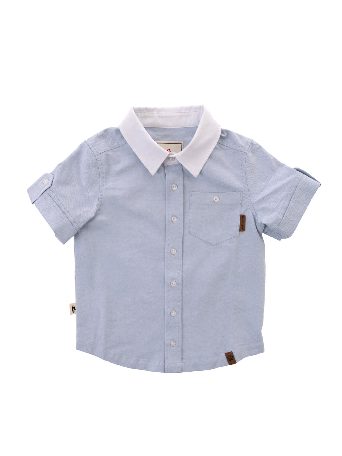 Camisa Para Niño Manga Corta Algodón Coburgo Celeste Hush Puppies Kids