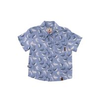Camisa Para Niño Manga Corta Viscosa Guayabera Azul Hush Puppies Kids