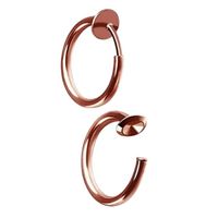 Set x 2 argollas falsas piercing a presión bronce para oreja o nariz