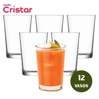 Vasos de Vidrio Cristar Herradura 200ml Resistente Pack X12