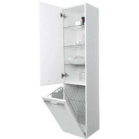Mueble de baño Alto Multifuncional Grace con Canastilla Interna Color Blanco TU MESITA