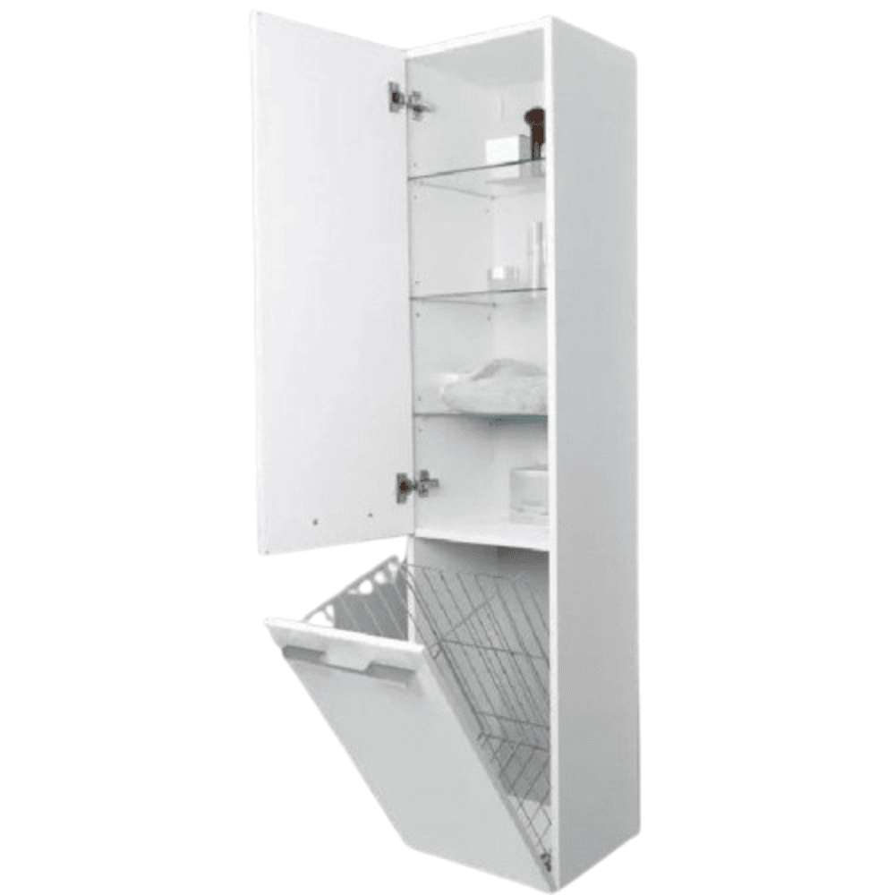 Mueble de baño Alto Multifuncional Grace con Canastilla Interna Color Blanco TU MESITA
