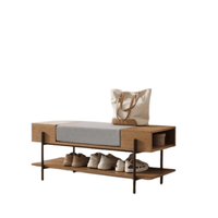 Recibidor Industrial Izan Color Roble Buralo con Asiento Acolchonado TU MESITA
