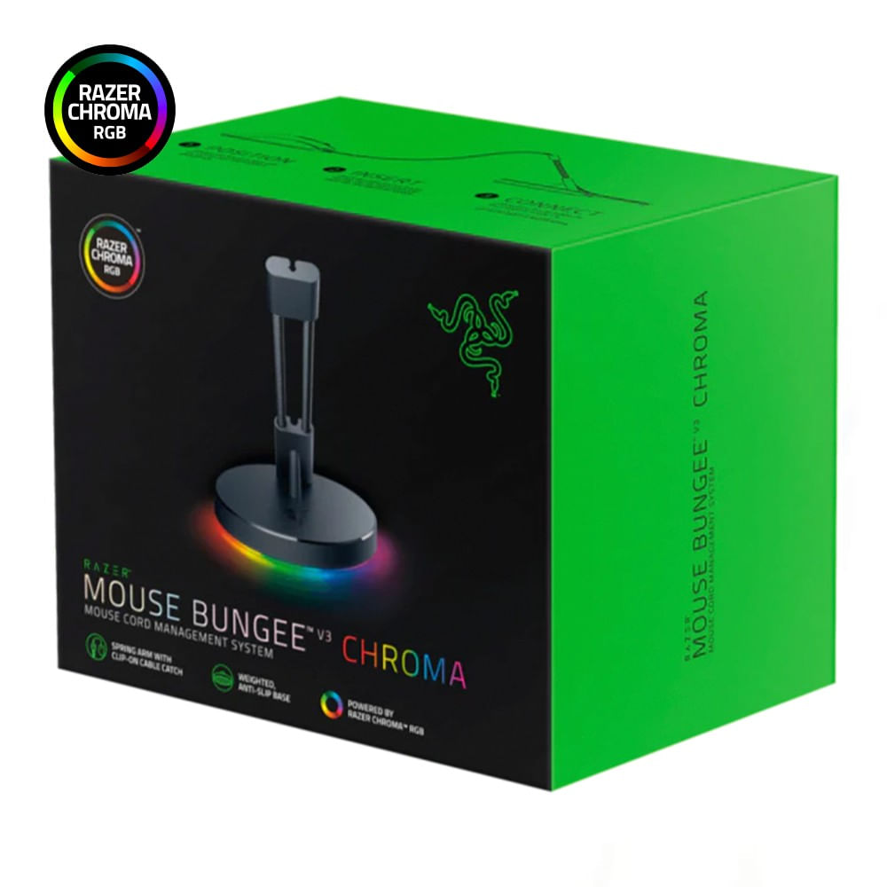 Sujetador De Cables Razer Bungee V3 RGB Anti deslizante Black