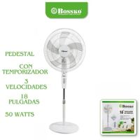 Ventilador de pedestal 18"" BOSSKO BK 8457VB 50 watts con Temporizador blanco - BK-8457VB  MEGA IMPOR