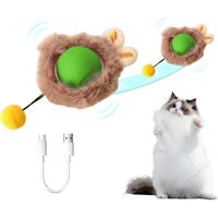 JUGUETE INTELIGENTE PARA GATOS PELOTA INTERACTIVA CON FELPA VERDE
