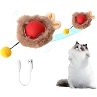 JUGUETE INTELIGENTE PARA GATOS PELOTA INTERACTIVA CON FELPA ROJO