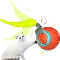 JUGUETE INTERACTIVO PARA GATOS PELOTA INTELIGENTE CON COLA NARANJA