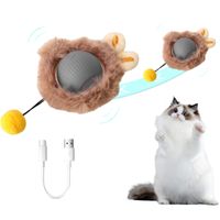 JUGUETE INTELIGENTE PARA GATOS PELOTA INTERACTIVA CON FELPA GRIS