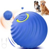 PELOTA PARA PERROS MEDIANOS Y GRANDES JUGUETE INTERACTIVO D68mm AZUL