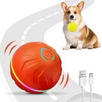 PELOTA INTERACTIVA PARA PERROS JUGUETE LED DE REBOTE D66mm NARANJA