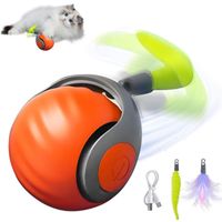 PELOTA INTELIGENTE PARA GATOS CON COLA JUGUETE INTERACTIVO PET GRAVITY NARANJA