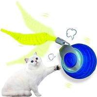 JUGUETE INTERACTIVO PARA GATOS PELOTA INTELIGENTE CON COLA AZUL