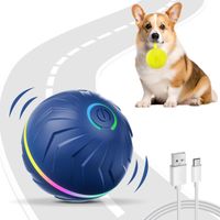 PELOTA INTERACTIVA PARA PERROS JUGUETE LED DE REBOTE D66mm AZUL
