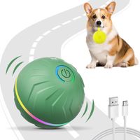 PELOTA INTERACTIVA PARA PERROS JUGUETE LED DE REBOTE D66mm VERDE