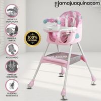 Silla de Comer con Mecedora «LULÚ» con juguete Rosa