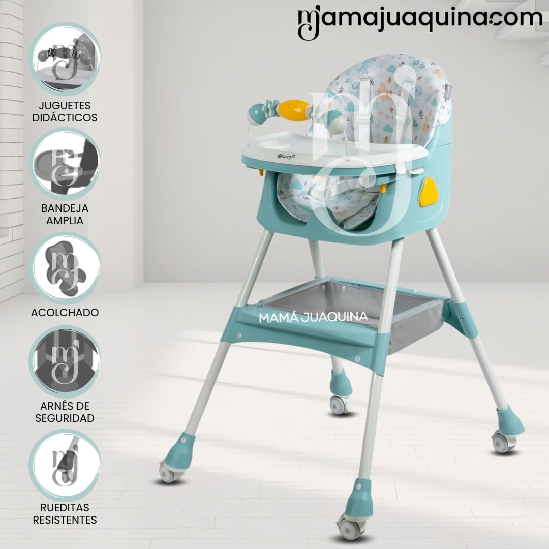 Silla de Comer con Mecedora «LULÚ» con juguete Verde