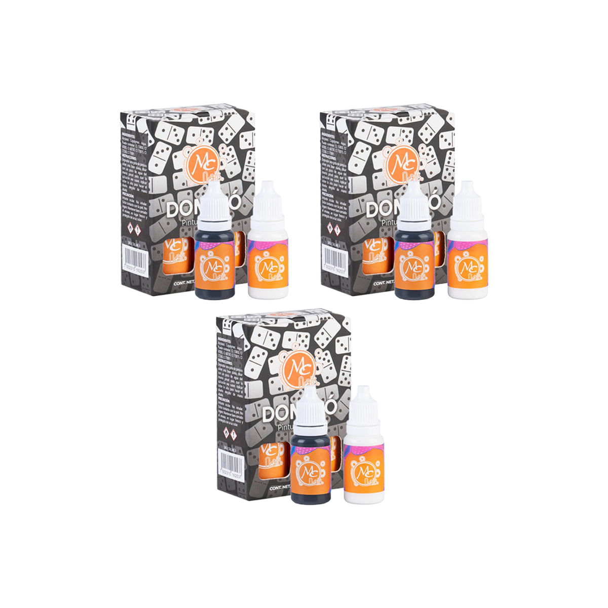 Pintura Acrilica Domino 2Pz - Mc Nails 3 Unid