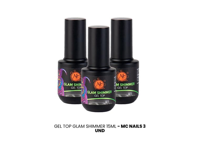 Gel Top Glam Shimmer 15Ml - Mc Nails 3 Unid