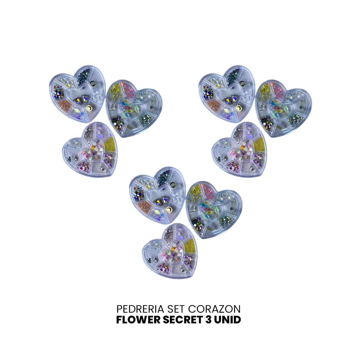 Flower Secret Pedreira Set Corazon - 3 Unid