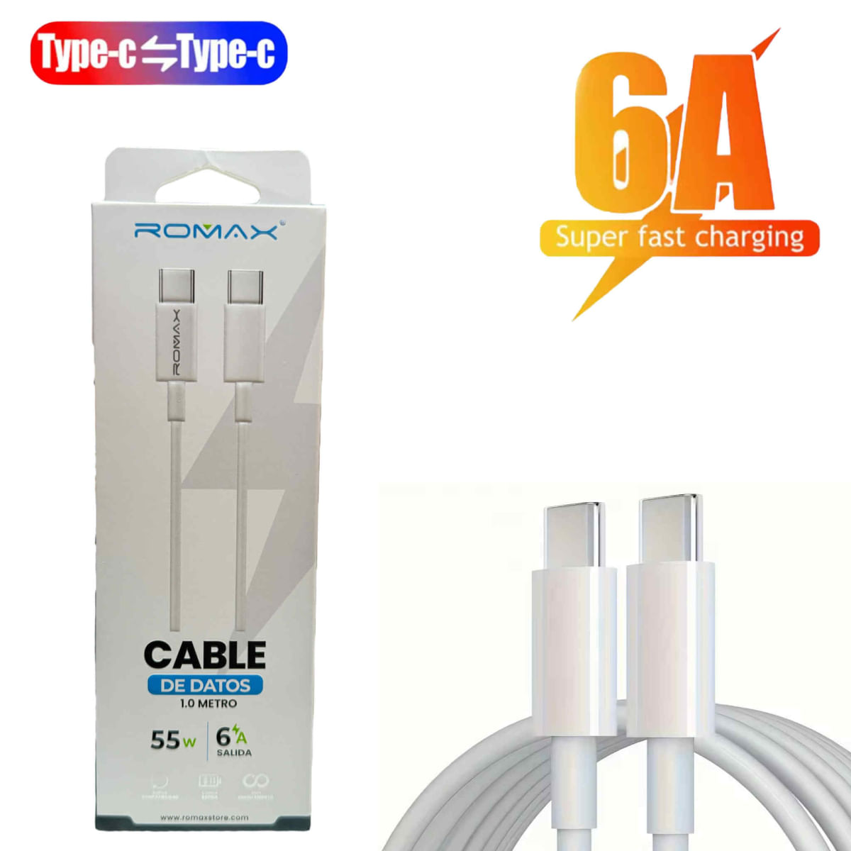 Cable de Carga y Datos Tipo C a C