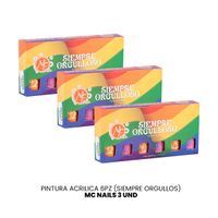 Pintura Acrilica 6Pz (Siempre Orgullos) - Mc Nails 3 Unid