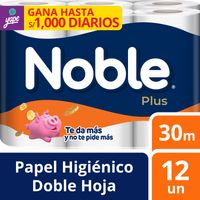 Papel Higiénico NOBLE Plus 30mts Paquete 12un