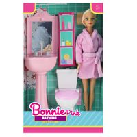 Barbie con accesorios de Baño BONNIE PINK B604 FD
