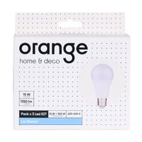 Foco led luz fría E27 pack x3 ORANGE 15W